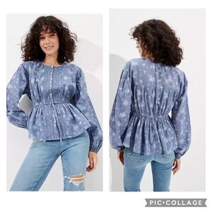 AMERICAN EAGLE / Long Sleeve Tie-Front Tunic Size XS